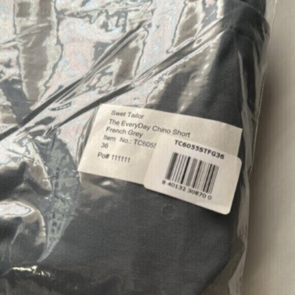 NWT Swet Tailor Men's Gray Everyday Chino Short Size 36 - Picture 6 of 7